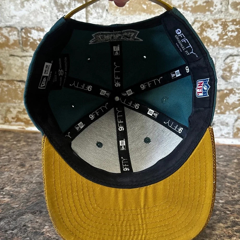 New Era Philadelphia Eagles Hat Kids Youth Green Gold Good Snapback 9FIFTY NFL